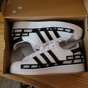 Brand New Addidas Sneakers- these are size 6 young kids which fit an 8 in woman'